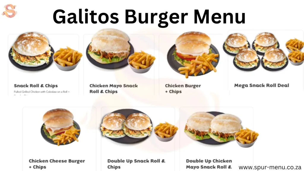 Galitos Burger Menu