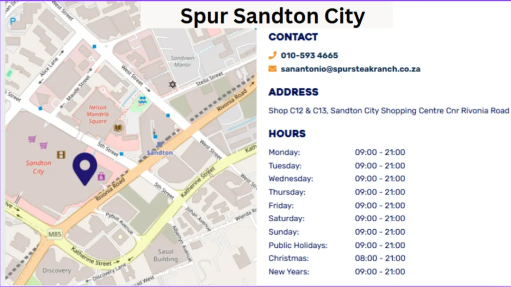 Spur Sandton City Contact Information